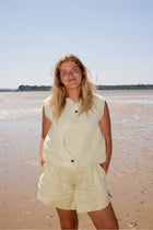 Wave Line Waistcoat - Matcha Green