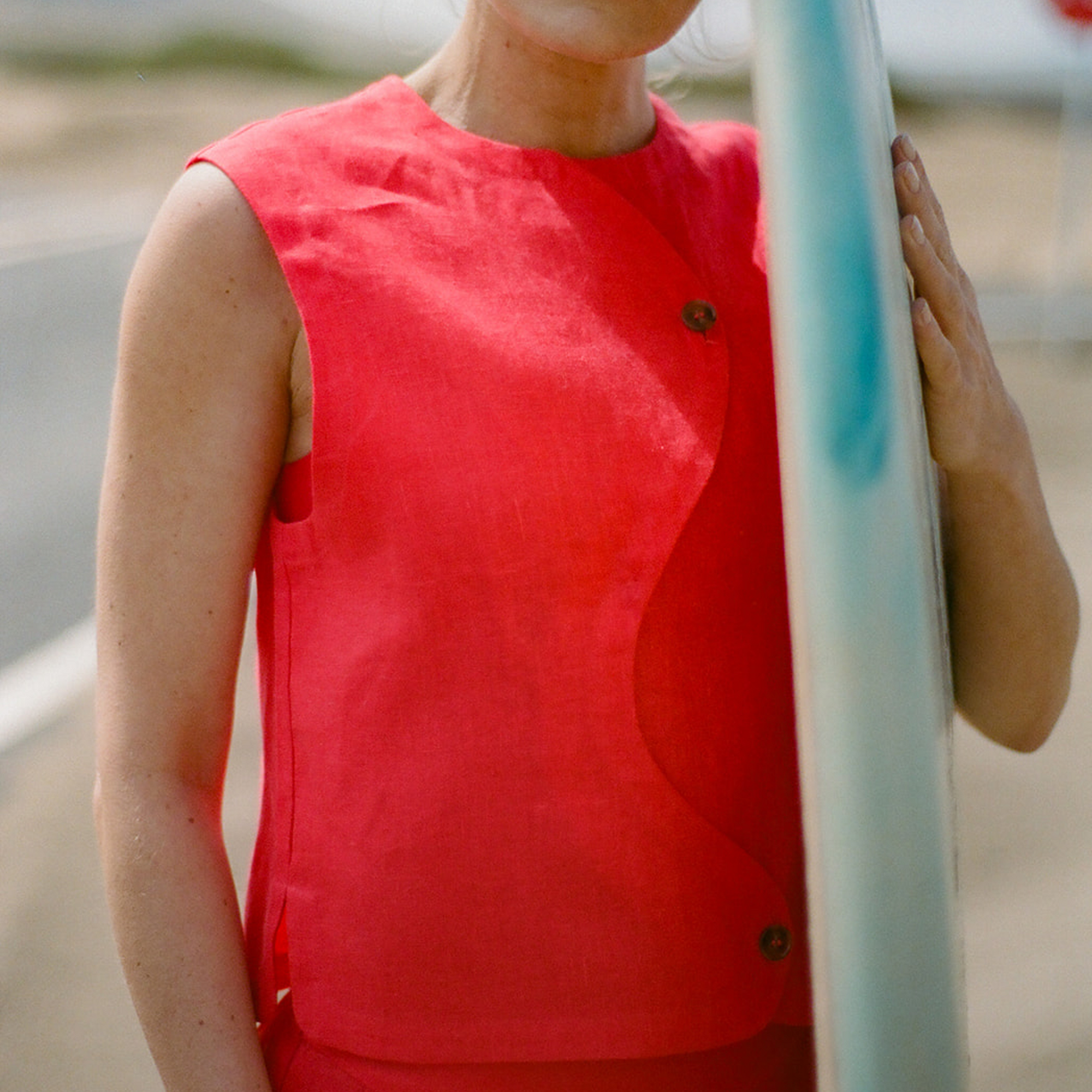 The Chapel Waistcoat - Tomato Red