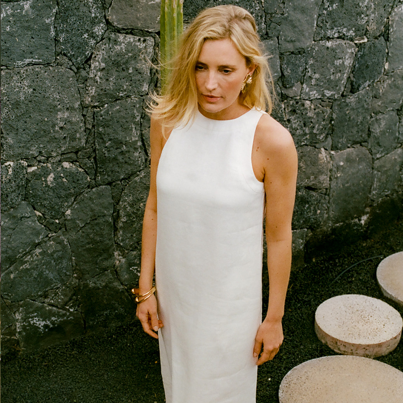 The Midi Aber Dress - Off-White