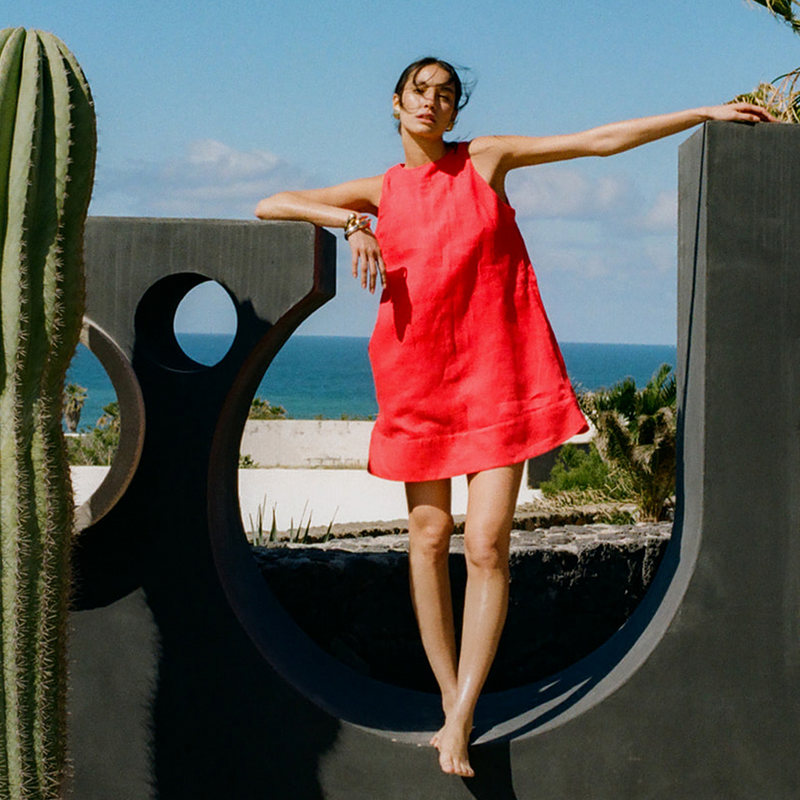 The Mini Aber Dress - Tomato Red