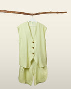 Longline Waistcoat - Matcha Green