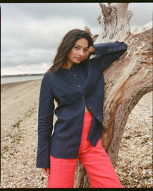 The Cilan Trouser | High-Waisted Barrel-Leg Linen Trousers | Port Mark