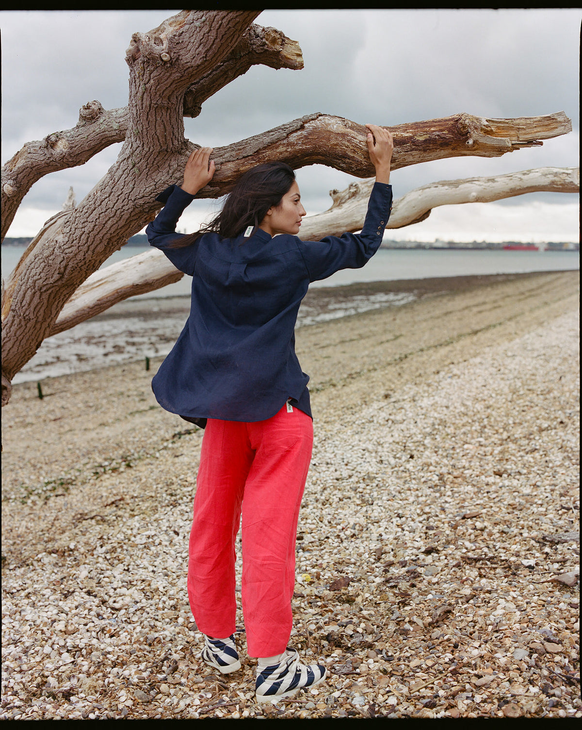 The Cilan Trouser | High-Waisted Barrel-Leg Linen Trousers | Port Mark