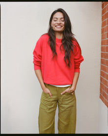 The Cilan Trouser | High-Waisted Barrel-Leg Linen Trousers | Starboard Green