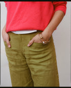 The Cilan Trouser | High-Waisted Barrel-Leg Linen Trousers | Starboard Green