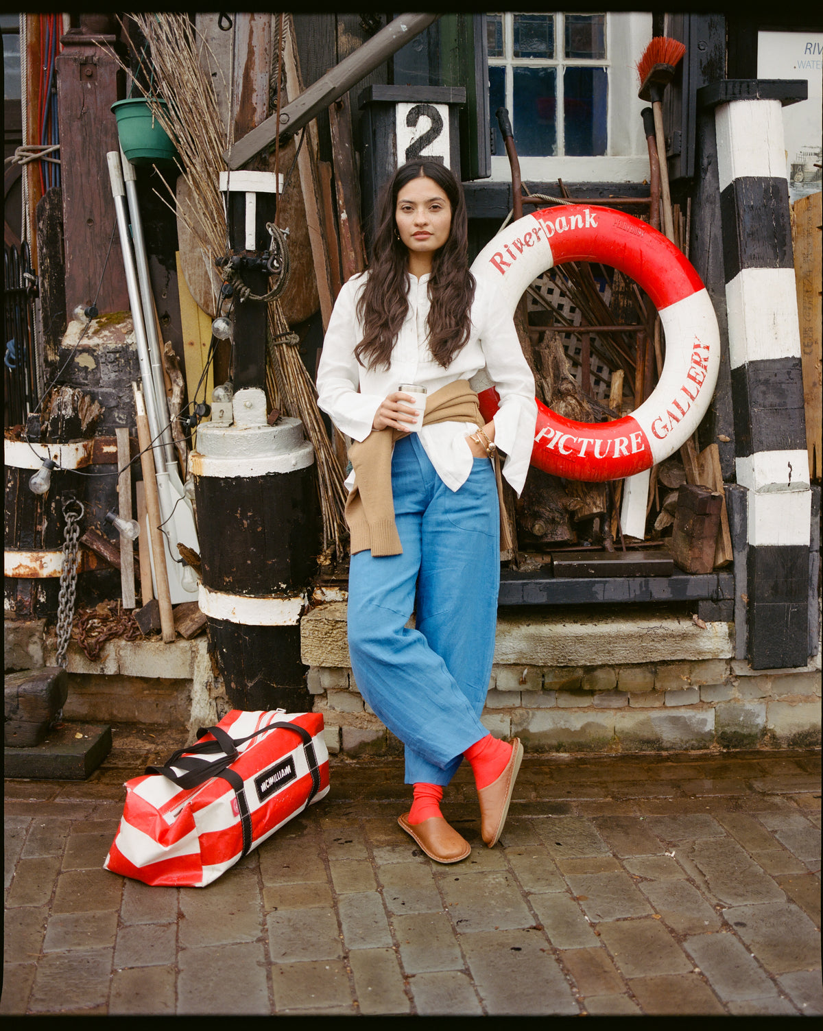 The Cilan Trouser | High-Waisted Barrel-Leg Linen Trousers | Signal Blue