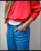 The Cilan Trouser | High-Waisted Barrel-Leg Linen Trousers | Signal Blue