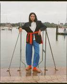 The Cilan Trouser | High-Waisted Barrel-Leg Linen Trousers | Signal Blue