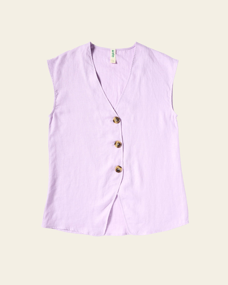 Longline Waistcoat - Pale Lilac