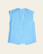 Longline Waistcoat - Cornflower Blue