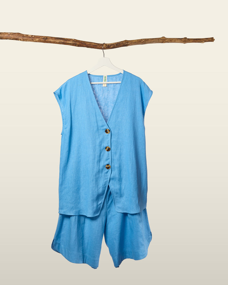 Bermuda Set - Cornflower Blue Linen