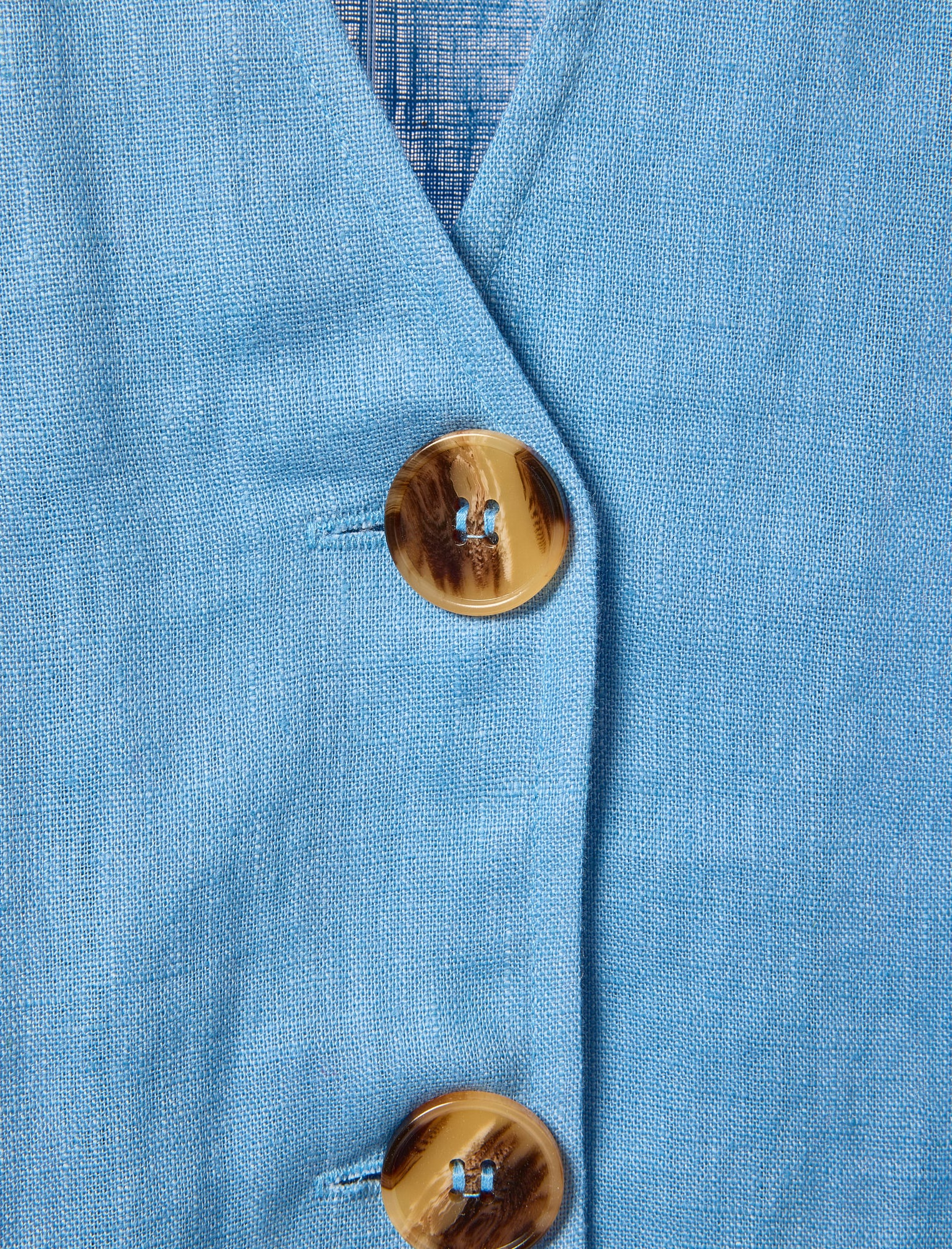 Longline Waistcoat - Cornflower Blue