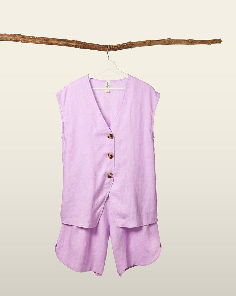 Longline Waistcoat - Pale Lilac