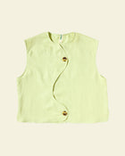 Wave Line Waistcoat - Matcha Green