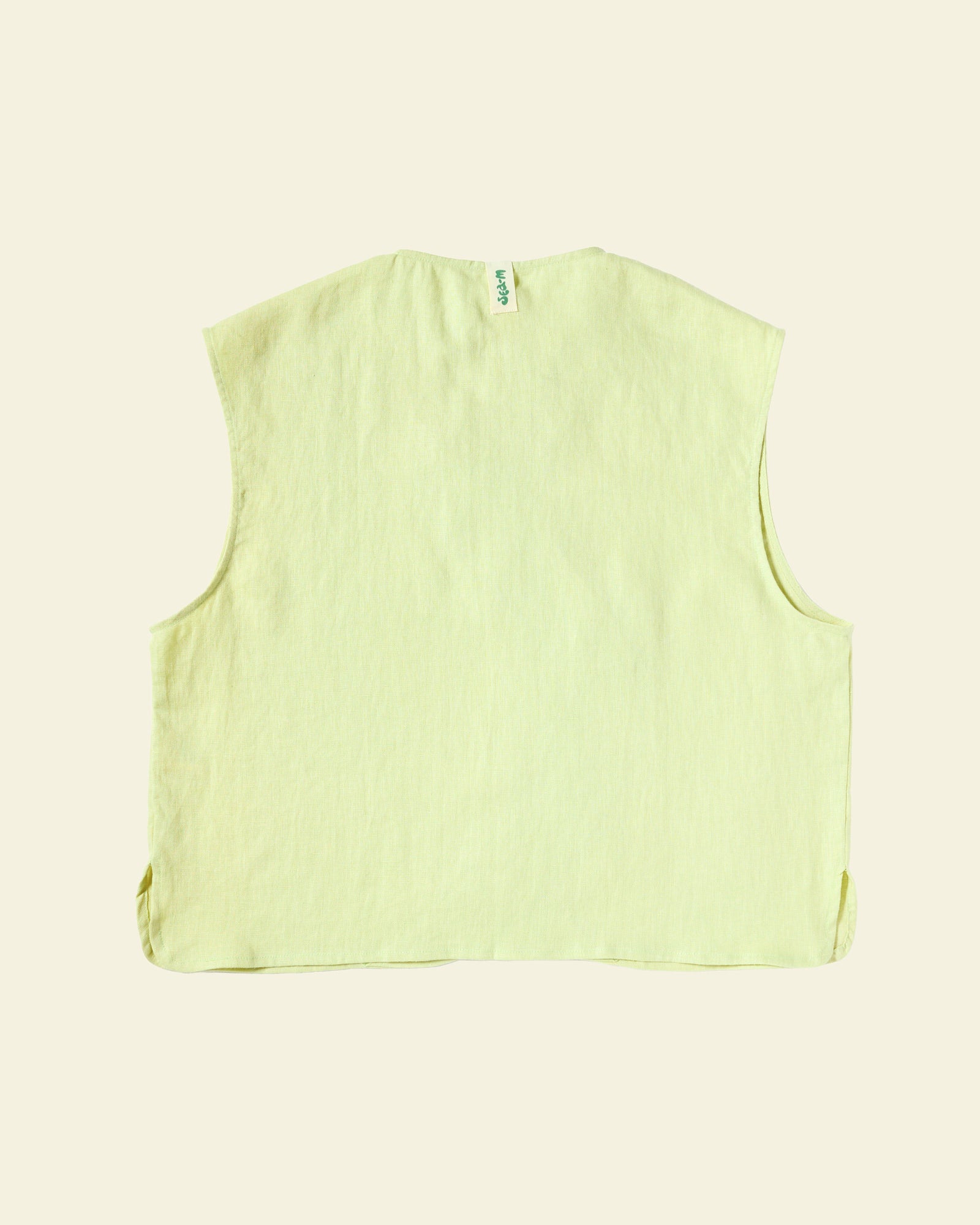 Wave Line Waistcoat - Matcha Green