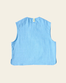 Wave Line Waistcoat - Cornflower Blue