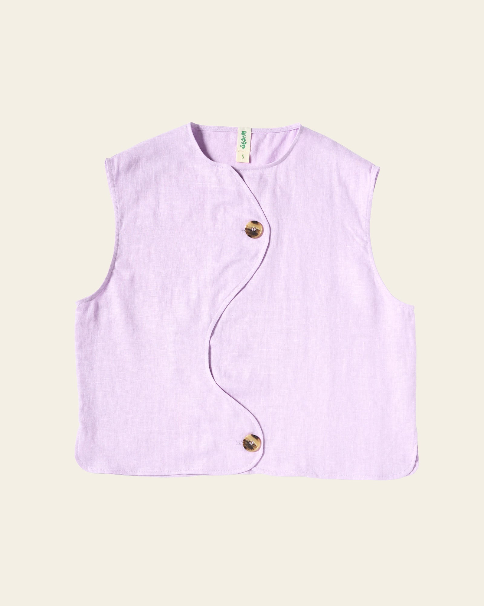 Wave Line Waistcoat - Pale Lilac