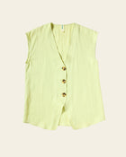 Longline Waistcoat - Matcha Green