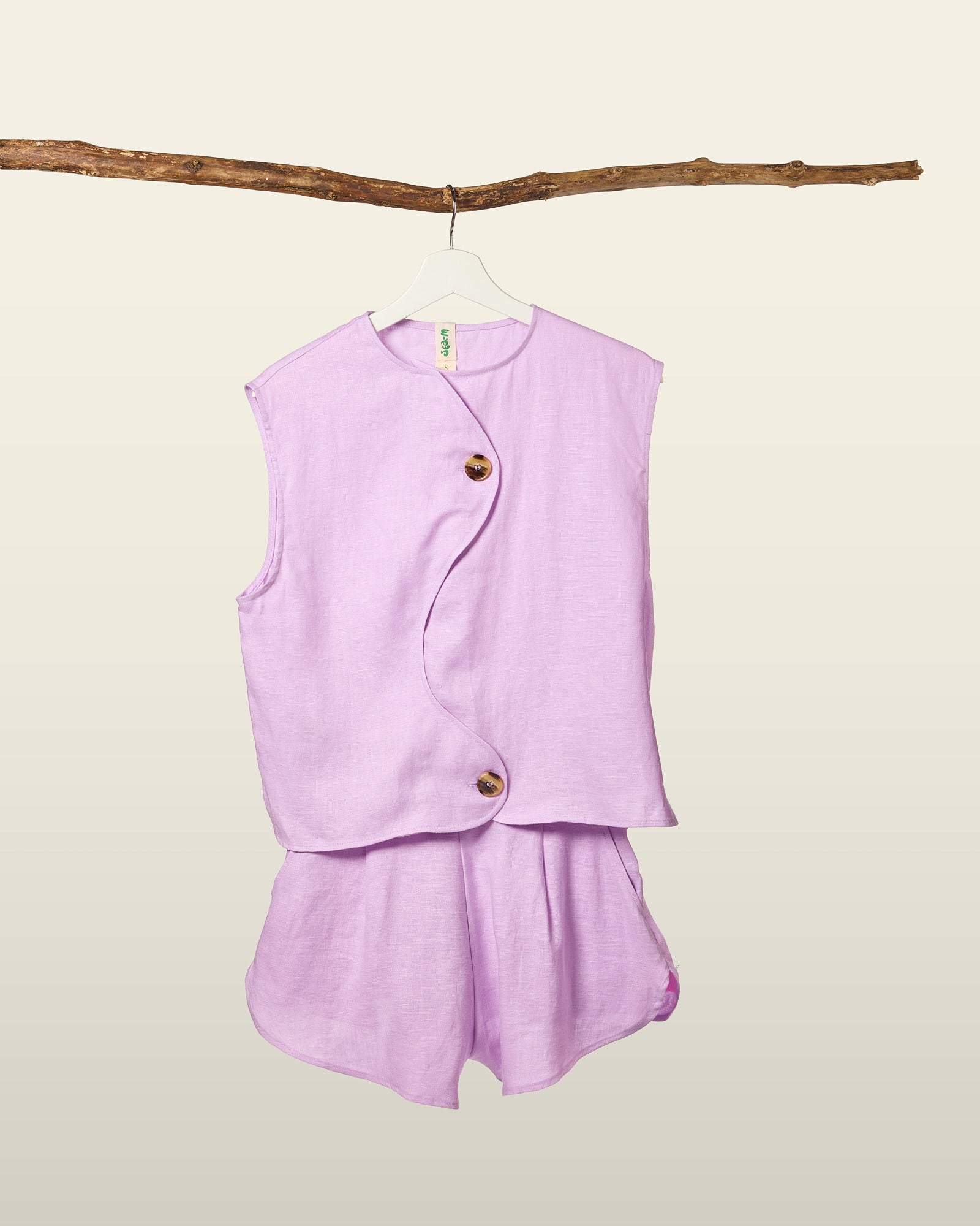 Wave Line Waistcoat - Pale Lilac