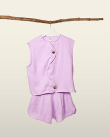 Wave Line Waistcoat - Pale Lilac