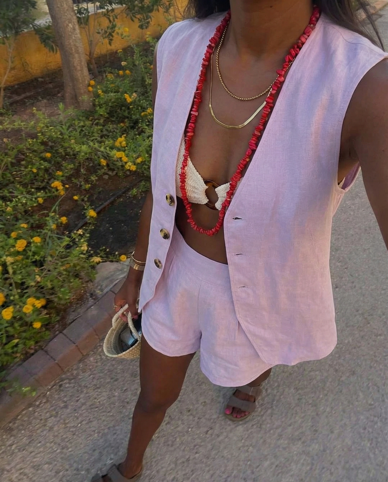 Longline Waistcoat - Pale Lilac